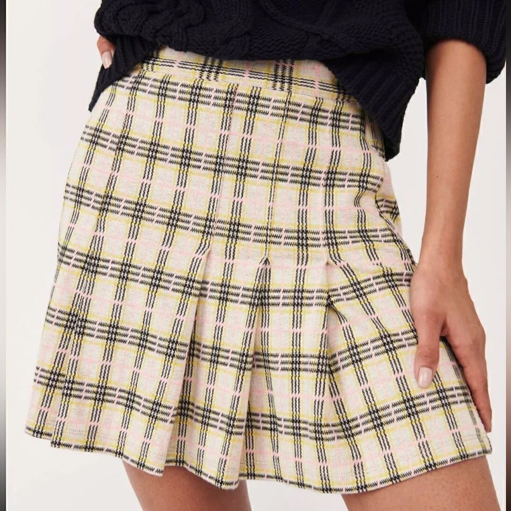 Free People Honey Pleated Skirt in Retro Sunshine Combo Size 4